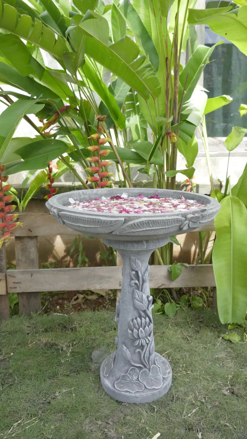  Product image 3 of the product “Kediri - Bowl with flower motif, frangipani, Ø 50 cm | cast stone ”
